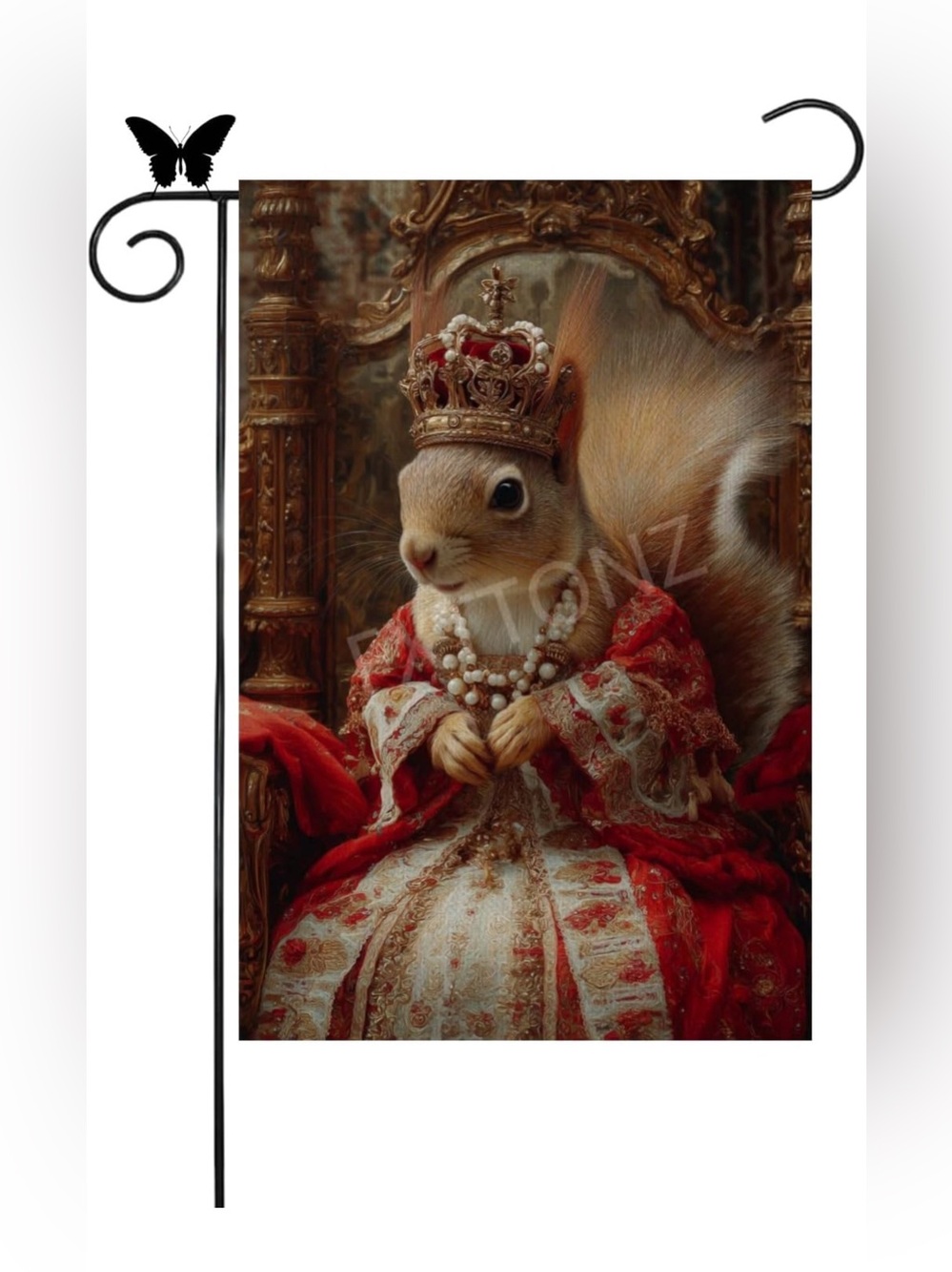Colorful Squirrel Queen Welcome Linen Garden Flag Double Sided Fabric Funny Hous